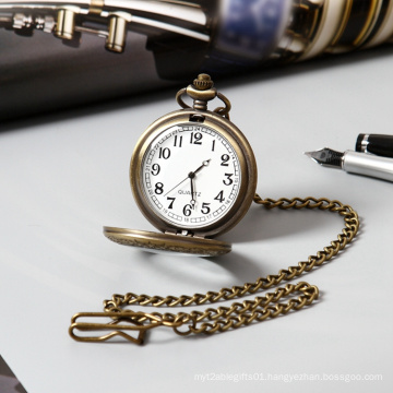 GOHUOS fashion luxury male watches 2020 quartz retro pocket watch with chain